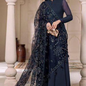 BRAND-ALIZEH Unstitch Replica Shirt: CHIFFON Dupatta: NET Trouser: SATIN SILK