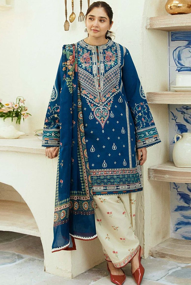 Front Heavy Embroidered ◾Sleeves Heavy Embroidered ◾Heavy Embroidered Trouser (Premium Quality) ◾With Digital Printed Shawl 💯Percent Pure Dhanak Guaranteed