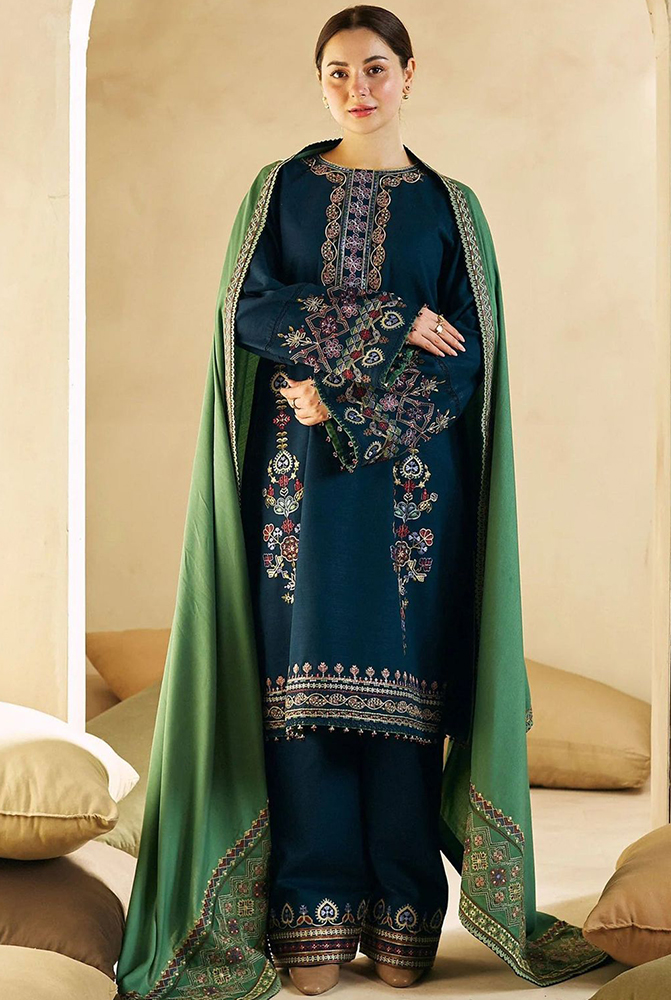 ◾Front Heavy Embroidered ◾Sleeves Heavy Embroidered ◾Heavy Embroidered Trouser (Premium Quality) ◾Heavy Embroidered Daman Patch ◾Dhanak Heavy Embroidered shawl