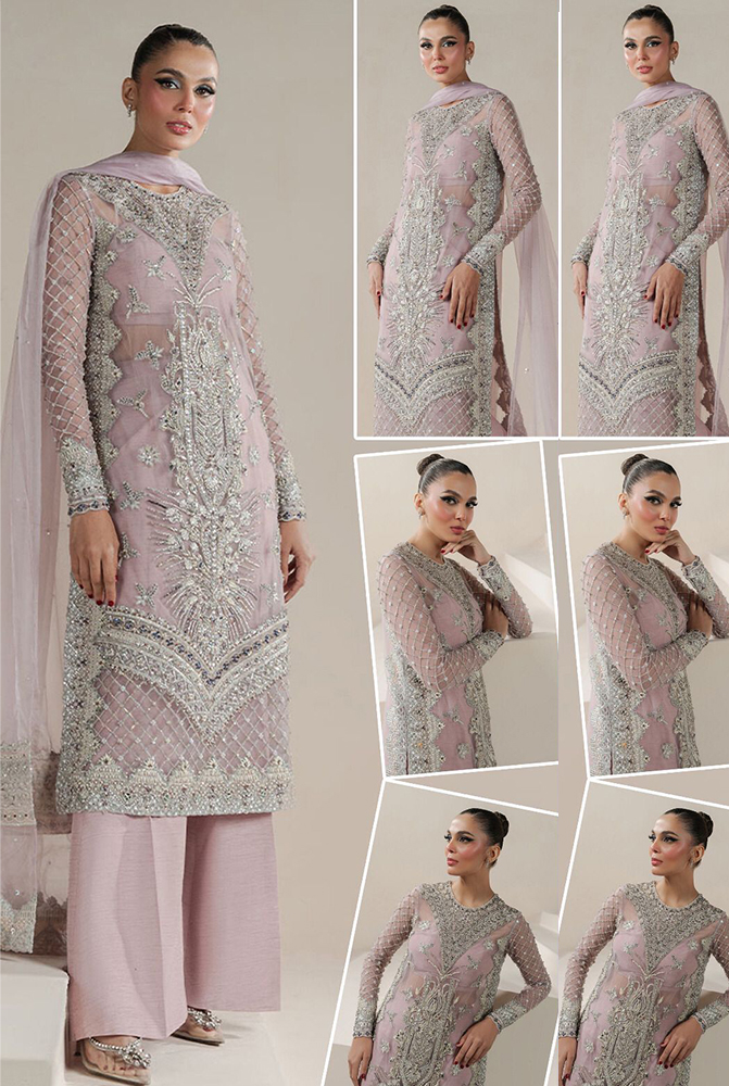 Front Fully Sequence Embroidered And fully Adda work  Embroidered Dupatta With Allover Hand Tunching Work 4 Side Indian Lace Attached Ready to wear