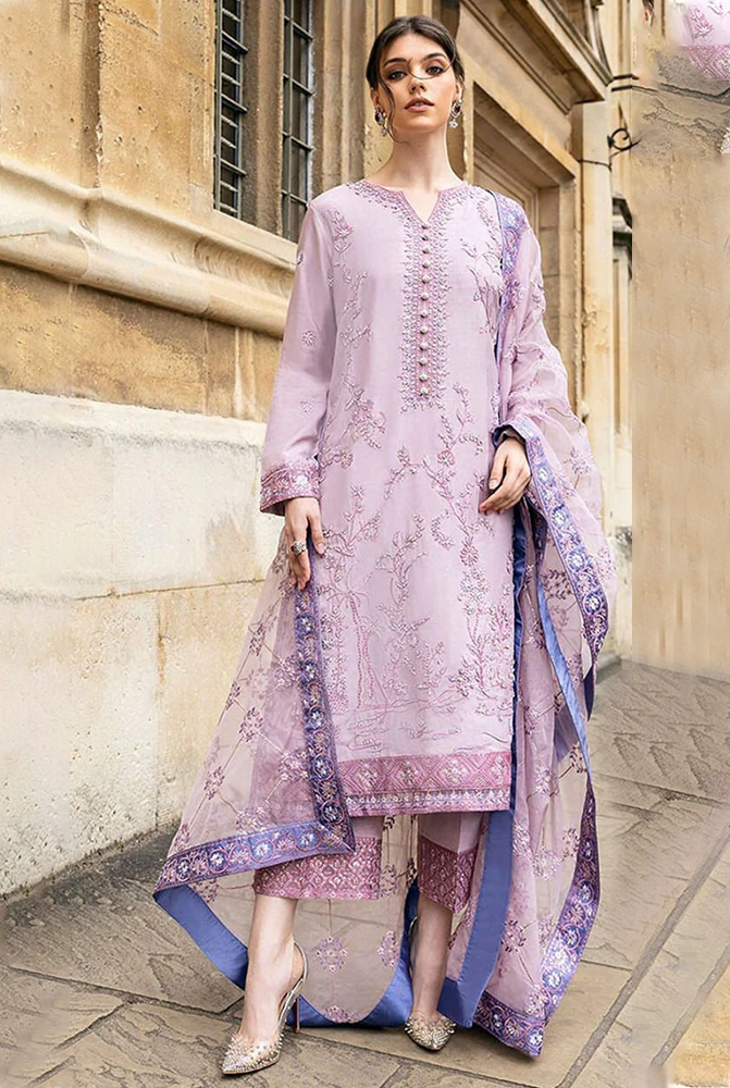 Embroidered Shamoze Silk with Adda Work and Stone Work  Trouser: Dyed Shamoze Silk  Dupatta: Heavy Embroidered Silk with 4-Side Embroidered Attached Lace`