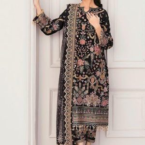 Heavy Embroidered Adda work Formal Bridal Collection-Black