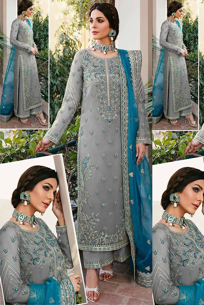 Back Heavy sequence Embroidered with Back Daman & Chake Broders