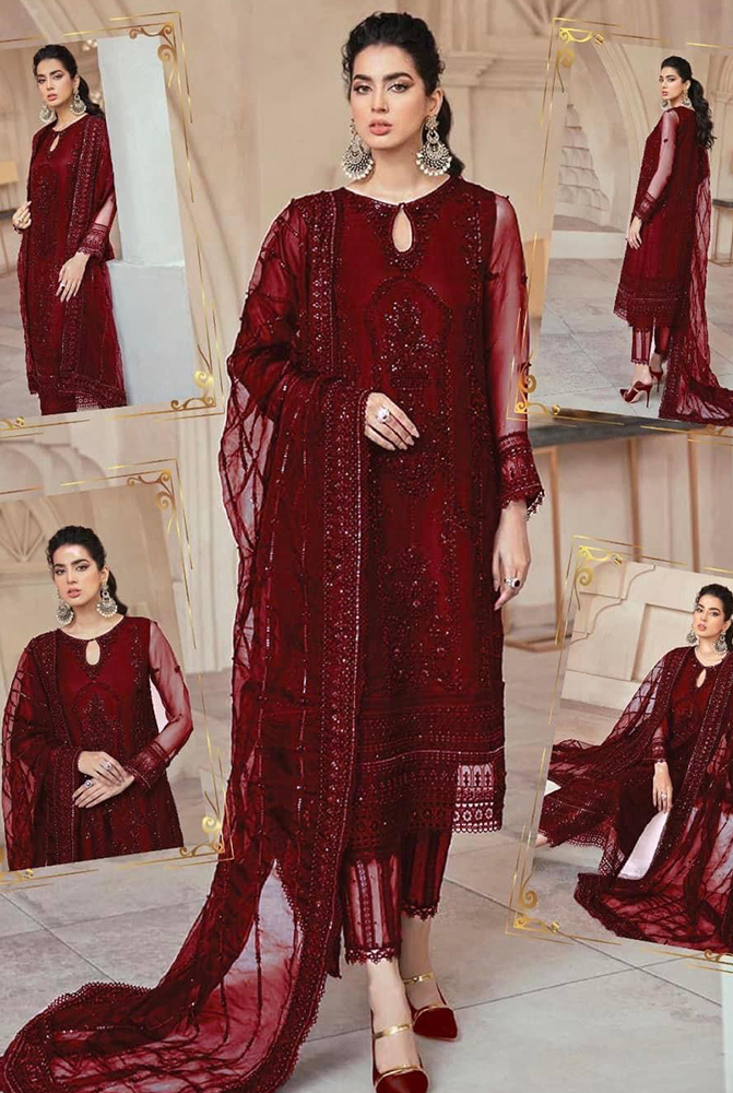 Net Sequence embroidery duptta with four side EPLIC ready to wear duppatta